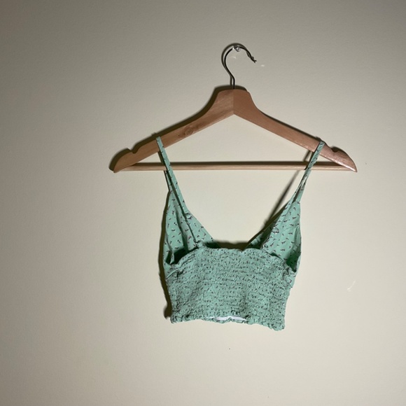 Light Green tank top with pink flowers - Picture 2 of 3